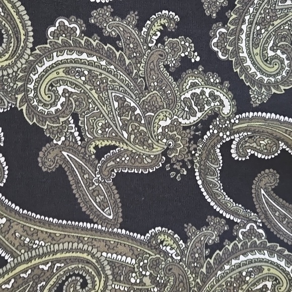 Michael Kors Elegant Black and Green Paisley Dress size large - Picture 3 of 8